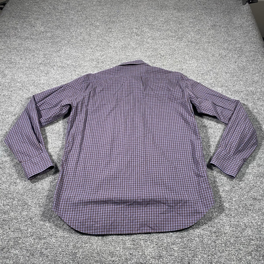 Canali Mens Large Gingham Check Long Sleeve Oxford Button Shirt Made in Italy - Picture 6 of 8